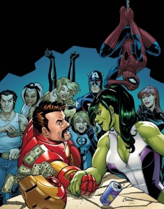 Girl Comics cover Amanda Conner Jennifer Walters laying the smackdown on Tony Stark She-Hulk 